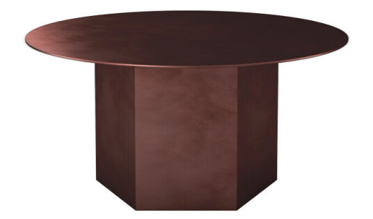 Gubi Epic Steel sofabord Earthy red, Ø 80 cm