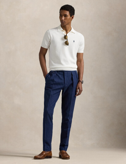 Polo Ralph Lauren Cotton Polo-Collar Sweater - White - S Polo Ralph Lauren Cotton Polo-Collar Sweater - White - S