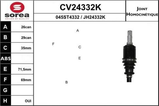 Drivledd EAI CV24332K Drivledd EAI CV24332K