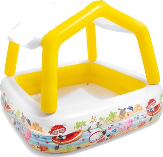 Intex Oppblåsbart basseng med solskjerm 157x157x122 cm