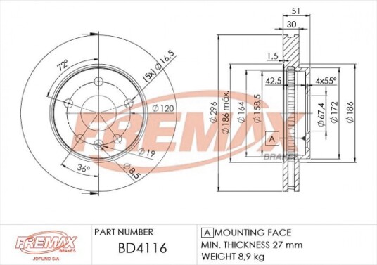 Bremseskive FREMAX BD-4116
