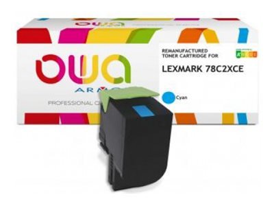 Owa - Høykapasitets - Cyan - Kompatibel - Boks - Gjenfabrikert - Tonerpatron Alternativ For: Lexmark 78C2xce - For Lexmark Cs421dn Cs521dn Cs622de Cx421adn Cx522ade Cx522de Cx622ade