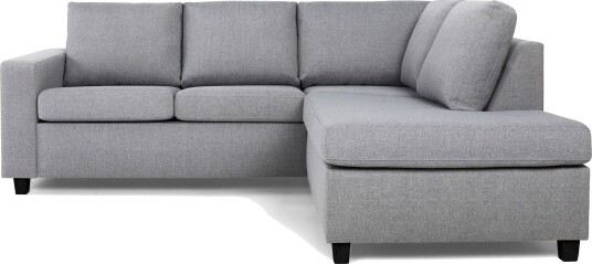 Crazy 3 seters Høyrevendt L formet Sjeselongsofa i Stoff Grå
