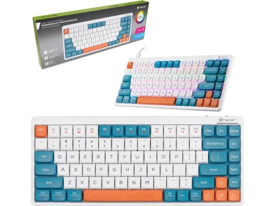 Mekanisk Tastatur Tracer Fina 84 Hvit/Blå (Outemu Red Switch)