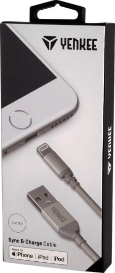 Yenkee Usb-Kabel Usb-A Til Lightning 1 M Sølv (30015969)