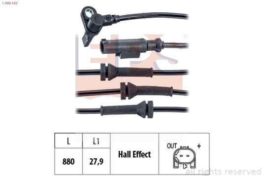 Sensor, ABS EPS 1.960.163