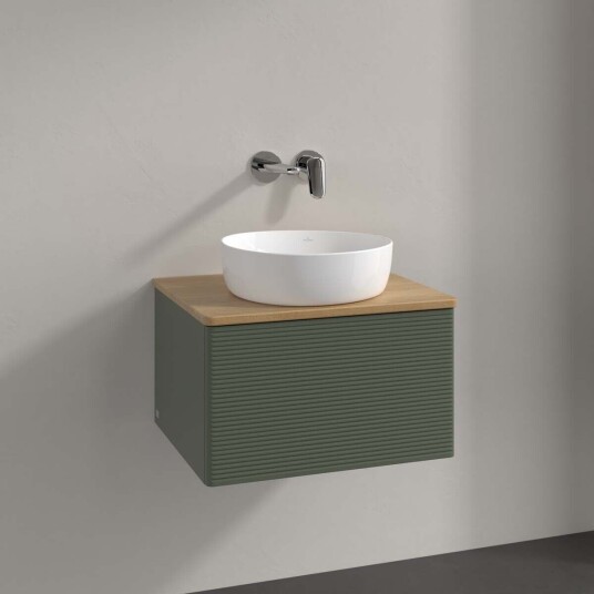 Villeroy & Boch  Antao Servantskap med 1 skuff 60x50x36 cm u/lys Grønn Matt/Eik