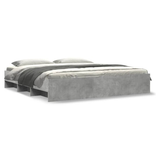  Sengeramme betonggrå 180x200 cm konstruert tre 8721102856396