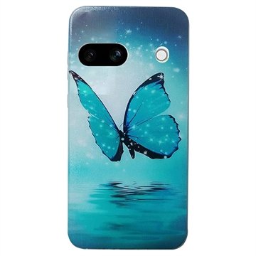 Google Pixel 8a Stilig Ultra Slim TPU deksel Blå Sommerfugl