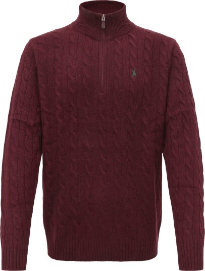 Polo Ralph Lauren 2/15 Wool/Cash Rws Lsl Plo Burgundy L