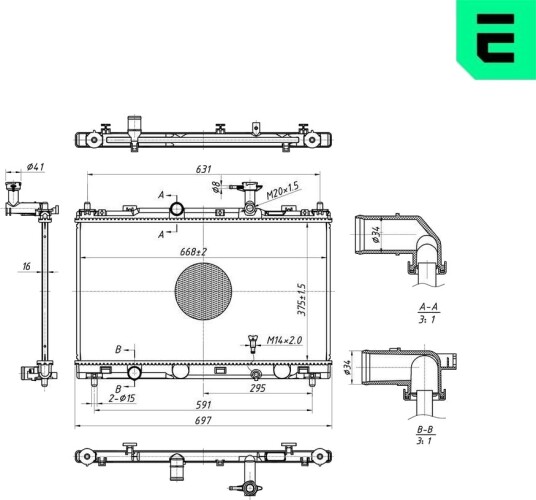 ERA 673602 Radiator, motorkjøling