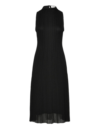 Malina Nessa Halterneck Pointelle Knitted Midi Dress Black L Malina Nessa Halterneck Pointelle Knitted Midi Dress Black L
