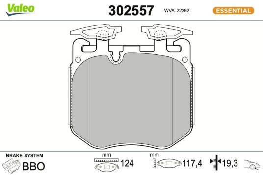 VALEO 302557 Bremseklosser