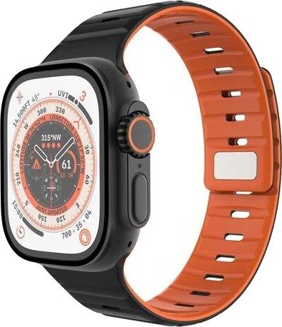 FIXED Mag Silicone Strap Apple Watch 42/44/45/46/49mm Black