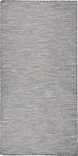 vidaXL Utendørs flatvevd teppe 100x200 cm brun og svart