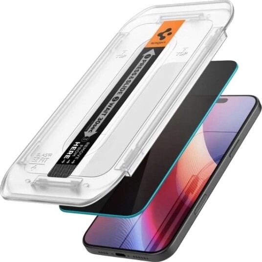 Spigen Glas.Tr Privacy Hd, Apple, Iphone 16 Pro Max, Slagbestandig, Ripebestandig, Gjennomsiktig, 1 Stykker