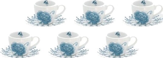 Npc Polska Rose&Tulipani Oniria 6 Kaffekopp Set Med Skåler 90 Ml