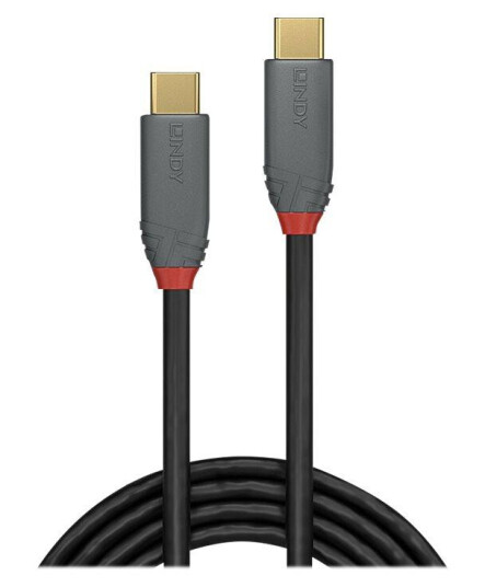 LINDY Anthra Line - USB type C-kabel - 24 pin USB-C til 24 pin USB-C - 50 cm LINDY Anthra Line - USB type C-kabel - 24 pin USB-C til 24 pin USB-C - 50 cm