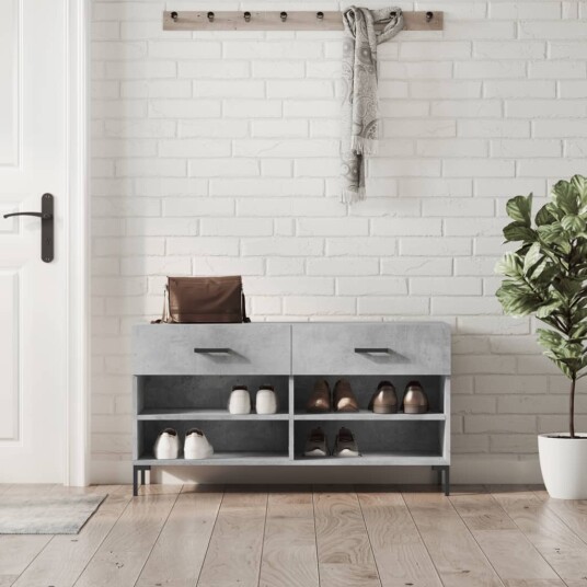 vidaXL Skobenk betonggr? 102x35x55 cm konstruert tre