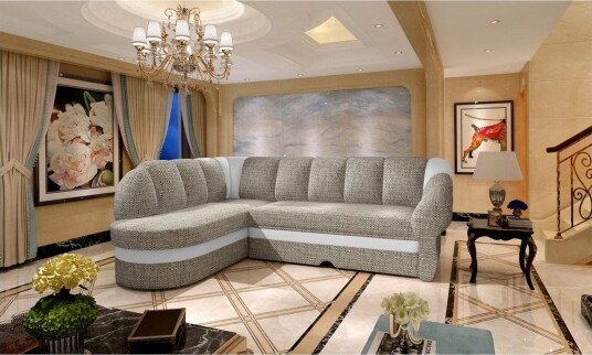 Seksjon Eltap Benano 250x85x180 cm Berlin 01 Soft 17 Grå Hvit Venstre