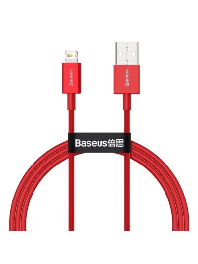 Baseus 1m USB-A til Lightning Kabel 2.4A Rød
