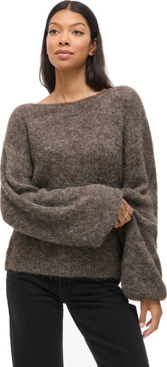Vila Vimarley L/S Knit Pullover - Brown - XXL