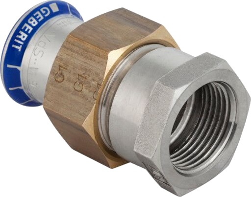 22mm x 3/4" unionsplugg/muffe Mapress RF/messing