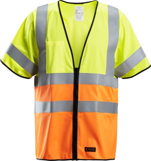 Snickers Workwear Varselvest 4361-6655 Gul/Oransje, Flammehemmende XXL Snickers Workwear Varselvest 4361-6655 Gul/Oransje, Flammehemmende XXL