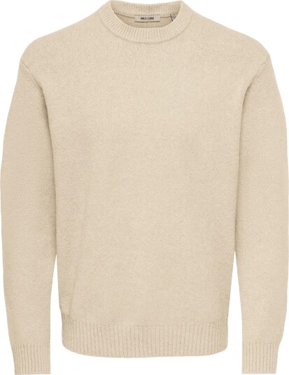 ONLY & SONS Onsjames Rlx Crew Knit Noos OATMEAL L ONLY & SONS Onsjames Rlx Crew Knit Noos OATMEAL L