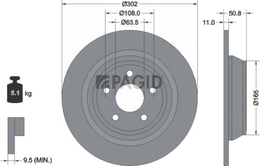 PAGID 55687NC Bremseskive