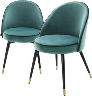 Cooper spisestol roche turquoise velvet set om 2 Cooper spisestol roche turquoise velvet set om 2