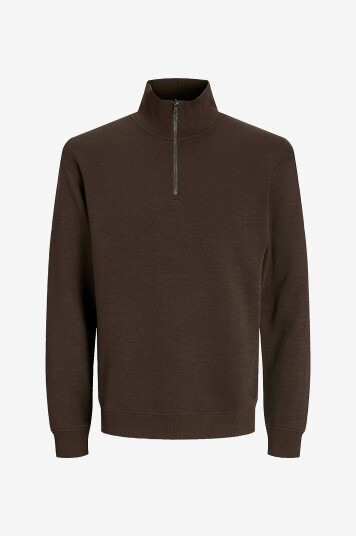 Jack & Jones - Collegegenser jjeBradley Sweat Half Zip - Brun