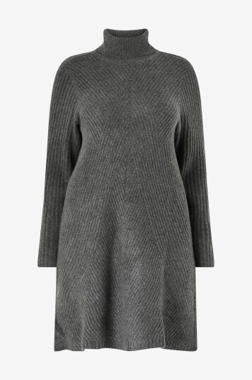 Zizzi Kjole caComfy L/S Abk Dress Grå