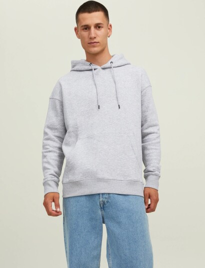Jack & Jones Jjestar Basic Sweat Hood Noos   Grey   XL