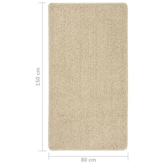 vidaXL Flossteppe kremhvit 80x150 cm sklisikkert