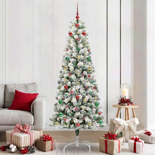 Kunstig sammensatt juletre med LED stripelys 210 cm PVC