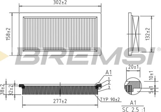Luftfilter BREMSI FA1382