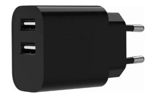 Gembird Universell 12W USB Strømadapter med 2 Utgangskontakter - Svart