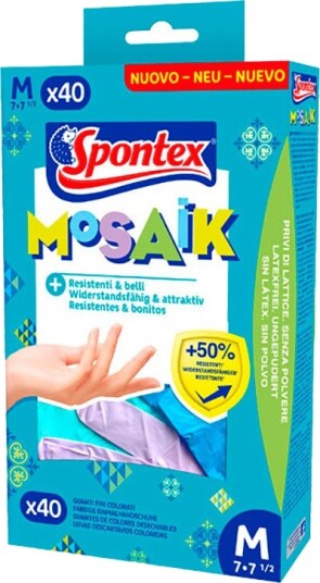 Spontex Mosaik Engangshansker Str. M Spontex Mosaik Engangshansker Str. M