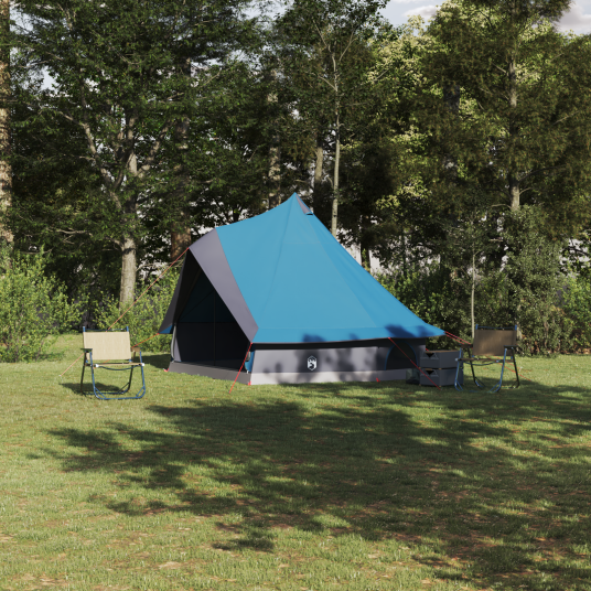 Tipi telt med tak med lagring Blå 400 x 346 x 250 cm taft