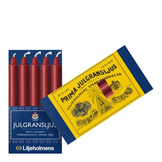 Liljeholmens   Juletrelys 11,7 cm 20 stk rød