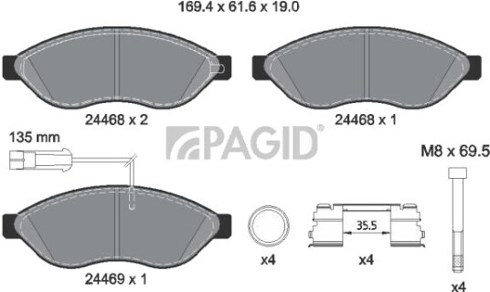 PAGID T3187N Bremseklosser