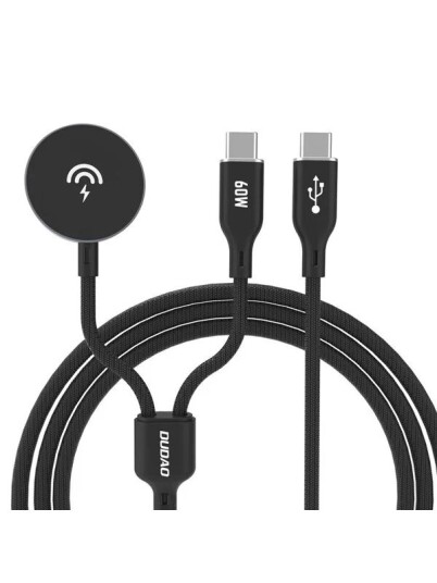 Dudao A12MaxC 2 in 1 Charger for Apple Watch USB C Black 