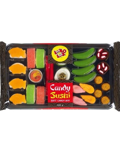 Look O Look Candy Sushi   Brett med Sushilignende Godteri 300 gram