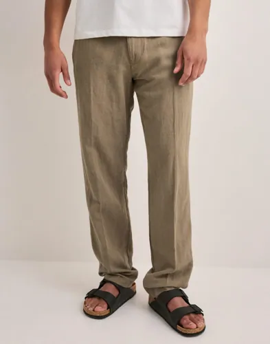 Selected Men SLH196 Straight Leroy Sun Pant Noos Linbukser Brun