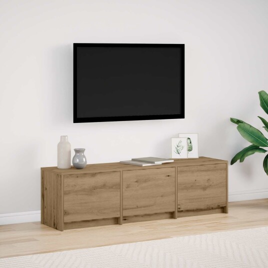 TV skap med LED Artisan Eik 140 x 34 x 40 cm Konstruert tre TV skap med LED Artisan Eik 140 x 34 x 40 cm Konstruert tre