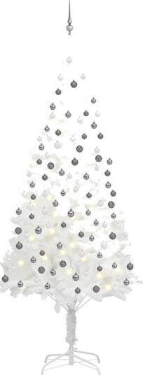 vidaXL Kunstig juletre med LED og kulesett 240 cm hvit