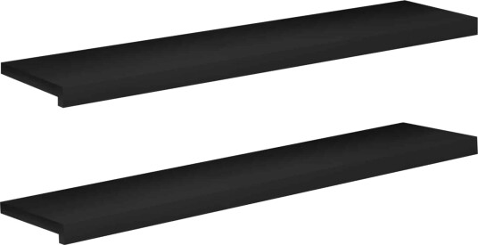 vidaXL Trappetrinn 2 stk. 110 x 30 x 2 cm Svart Massiv bøketre
