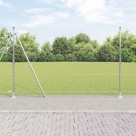Gjerde med innlegg. sølv 1.6 x 100 m PVC belagt stål