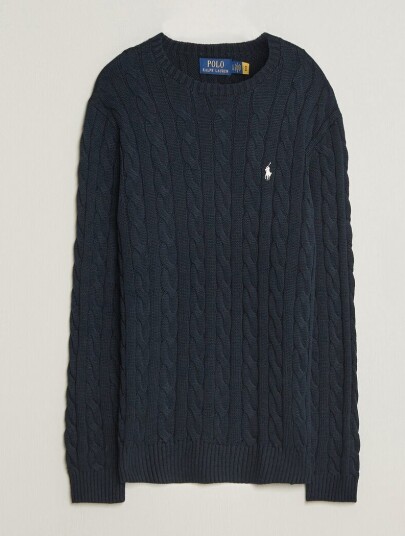 Polo Ralph Lauren Cotton Cable Pullover Hunter Navy